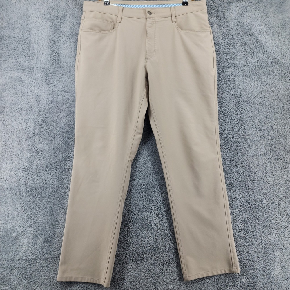 FootJoy Golf Pants Mens 36x30 Khaki 5-Pocket Performance Stretch Athletic Fit